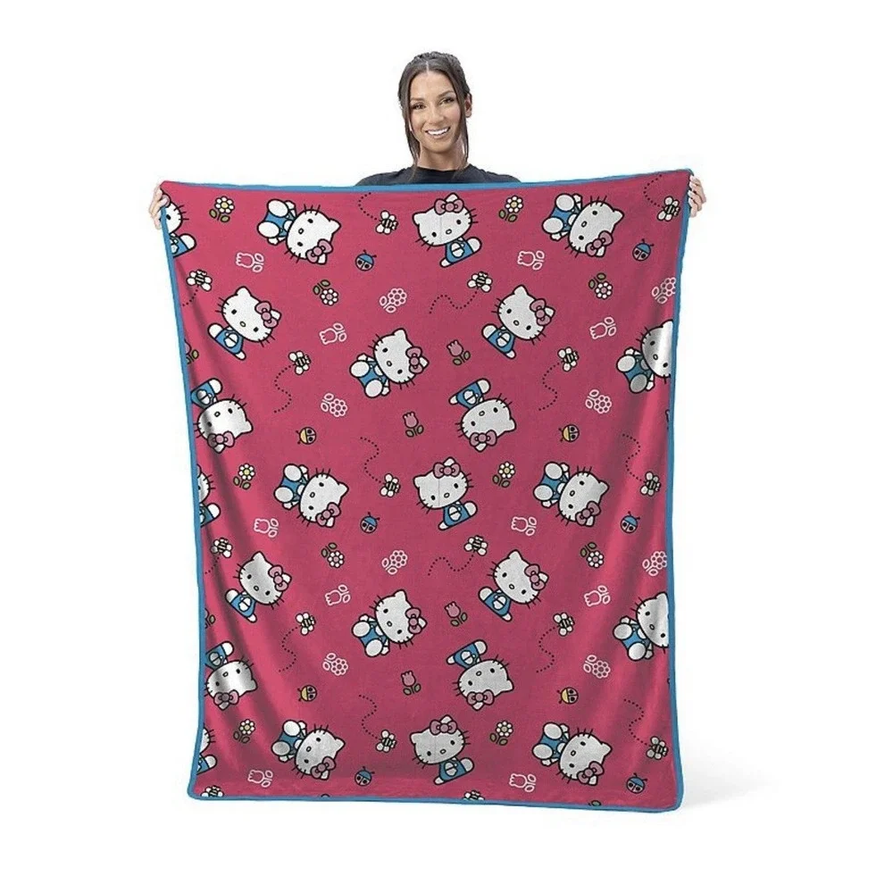 Hello Kitty Sweet Bug Throw Blanket NEW Silk Soft Touch 46